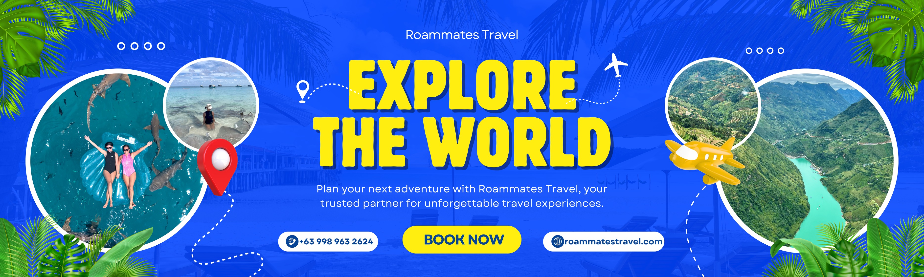 Roammates Travel — stunning travel destination landscape with mountains and ocean